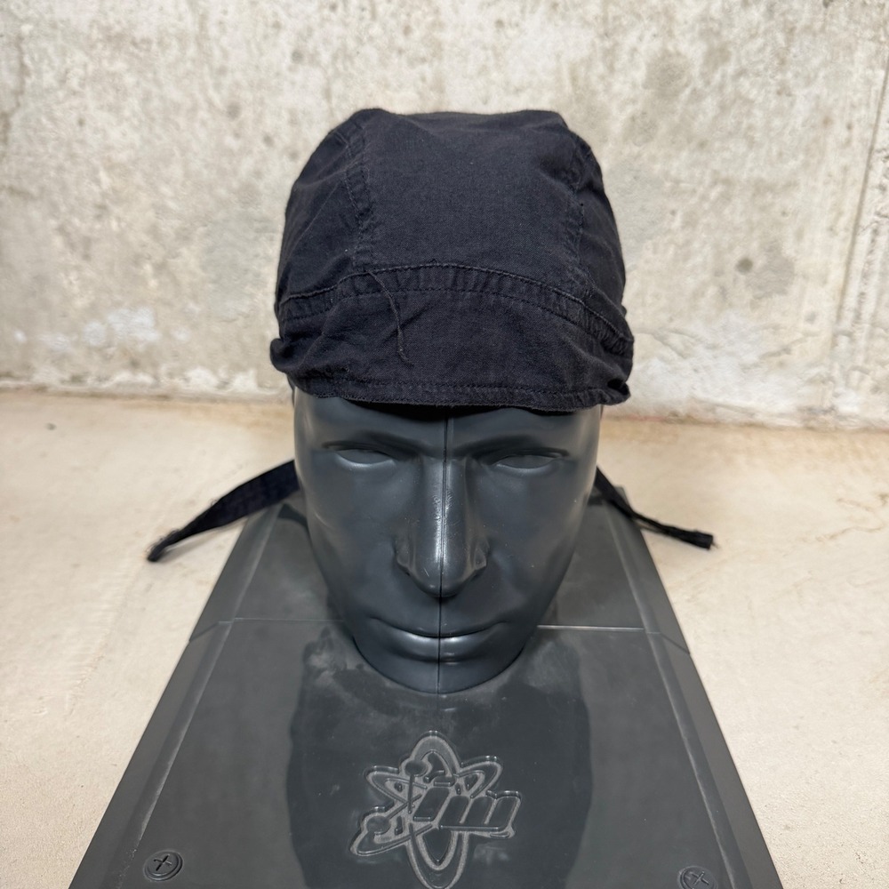vintage 90s harley Fly-danna Black Cotton Biker Headwrap Bandana One Size